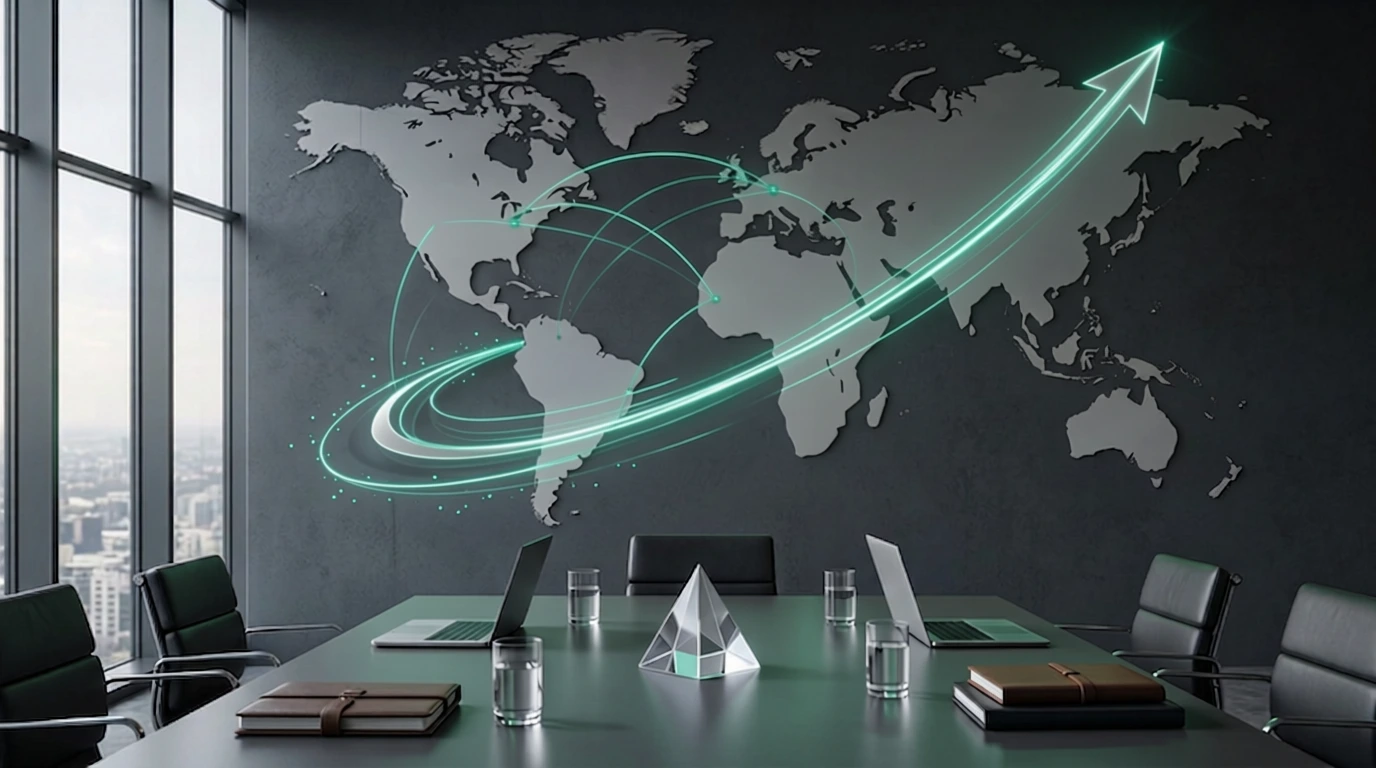 Composição da atividade do grupo: levantamento com georradar no terreno ao amanhecer, equipa a analisar dados em escritório e, à direita, infraestruturas ligadas por uma rede sobre um mapa da Europa.